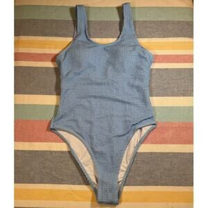 NWOT TEXTURED BABY BLUE ONE-PIECE SWIMSUIT SIZE L
